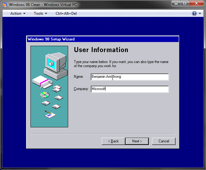 Windows 98 virtual pc